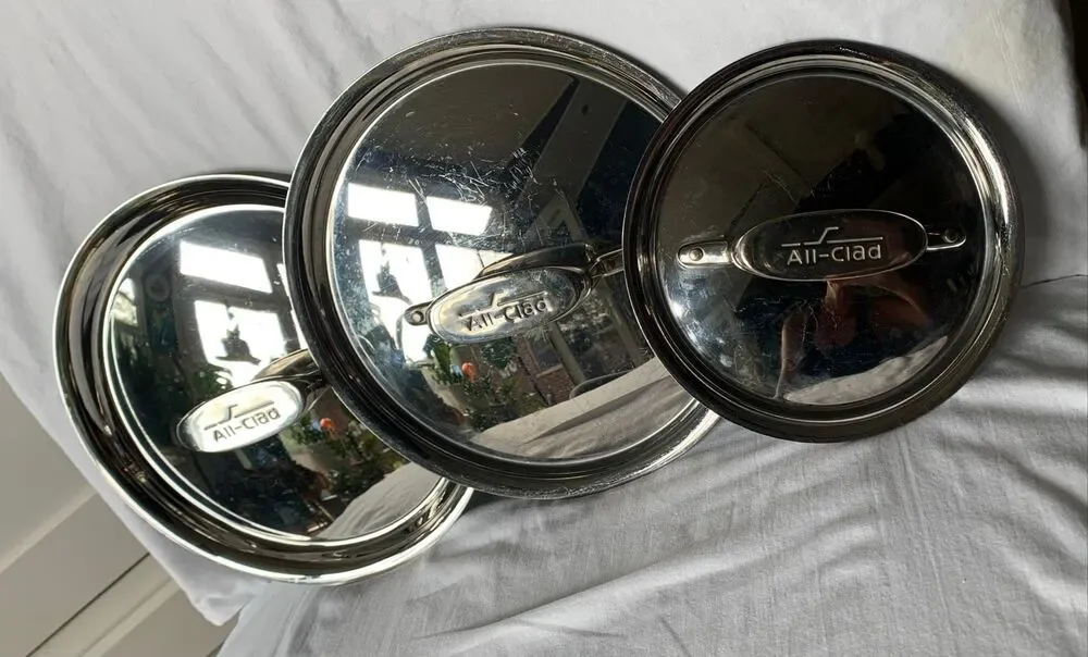 6 piece All-Clad Stainless Steel Pot Pan with Lids SET